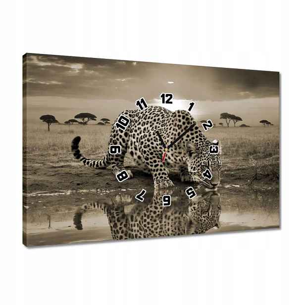 Hodiny 60x40 Gepard Tygr Zvířata Obývací Pokoj