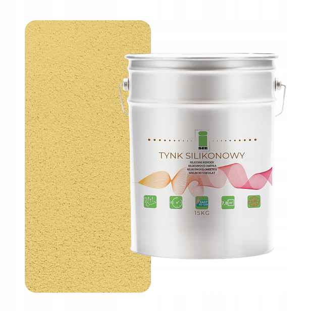 Vnější Silikonová Fasádní Omítka Žlutá Citronová 1.0 MM Premium 15 Kg