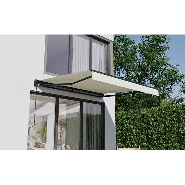 Elektrická markýza s LED osvětlením BestBerg BBSU-EL295BG / 295 x 250 cm / béžová
