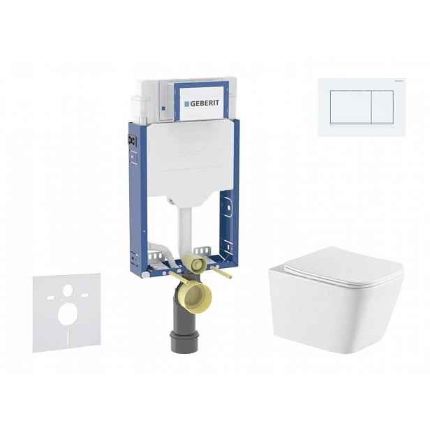 Geberit Kombifix - Set předstěnové instalace, klozetu Arkas I a sedátka softclose, tlačítko Sigma20, bílá/bílá mat SANI15CA3169