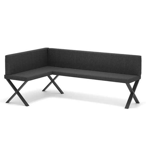 Idohome ROHOVÁ LAVICE VERO X levá tkanina hladká, 128/168 cm, antracitová