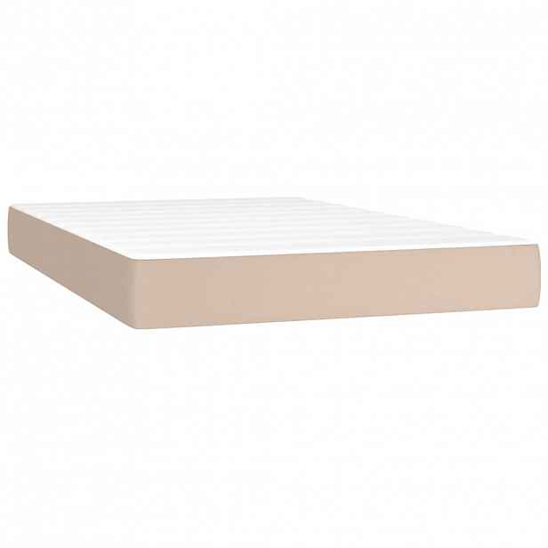 vidaXL Taštičková matrace střední tvrdost cappuccino 120 x 200 x 20 cm umělá kůže