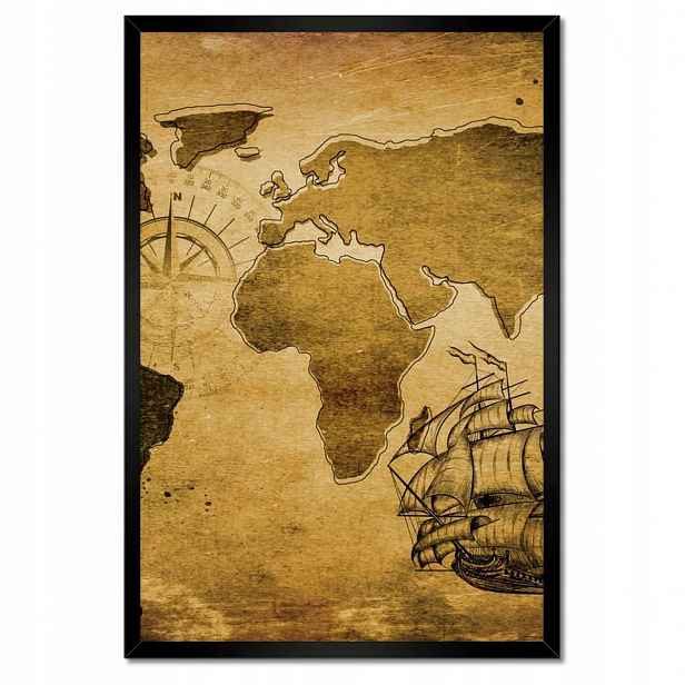 Plakáty v rámu 40x60 Stará mapa Vintage