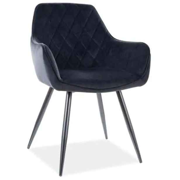 Casarredo Jídelní čalouněná židle ANEI VELVET černá/černá