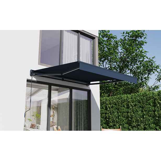 Elektrická markýza s LED osvětlením BestBerg BBSU-EL295CG / 295 x 250 cm / šedá