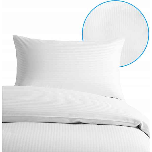 Hotelové Povlečení Damašek 160x200 2x50x60 Pásy 4 mm 100%BAVLNA Na Sázku