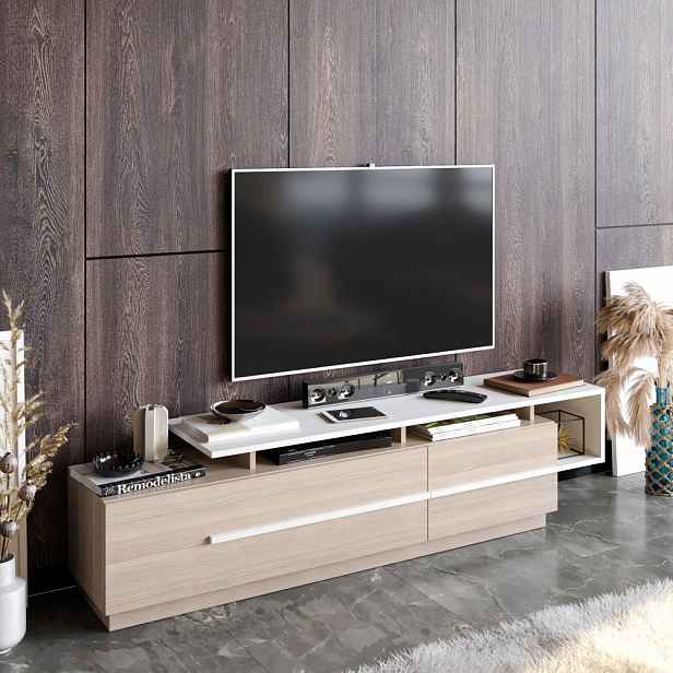TV stolek Pia - Cordoba, White