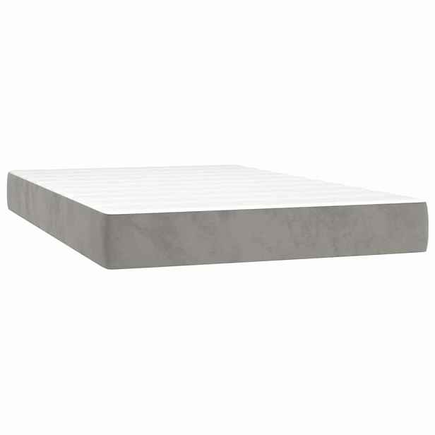 vidaXL Taštičková matrace střední tvrdost světle šedá 120 x 200 x 20 cm samet