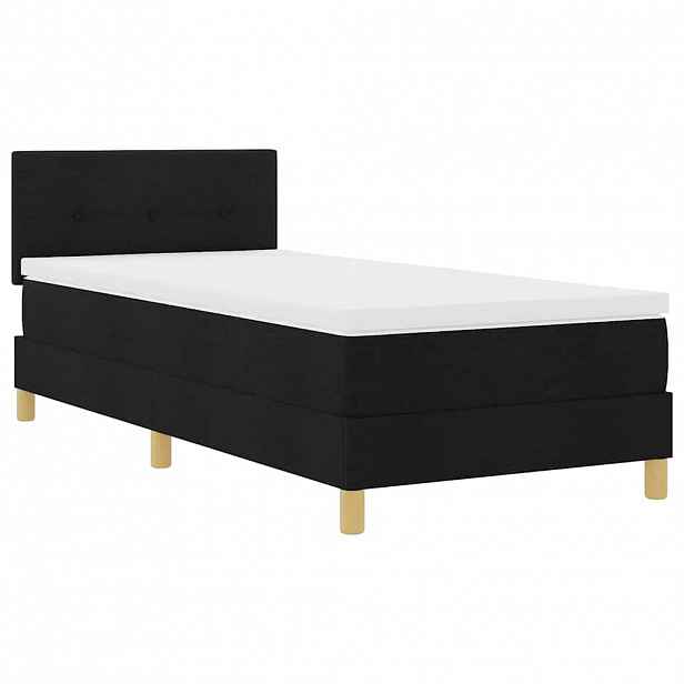 vidaXL LED box pružinová postel s LED pásky Černý 80 x 200 cm textil