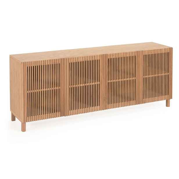 Nízká komoda v dekoru dubu v přírodní barvě 180x72 cm Beyla – Kave Home