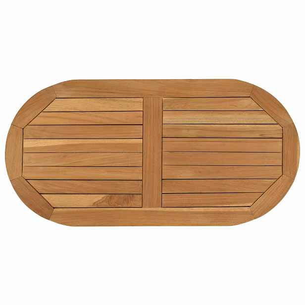 vidaXL Deska stolu 80 x 40 x 2,5 cm Oválný Pevné teakové dřevo