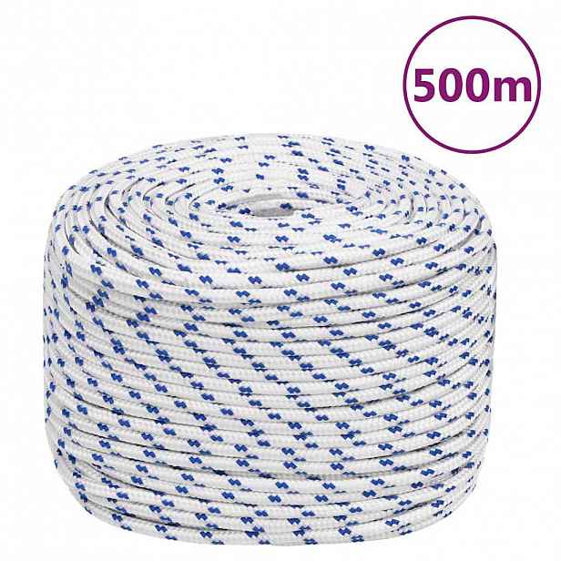 vidaXL Lodní lano bílé 10 mm 500 m polypropylen
