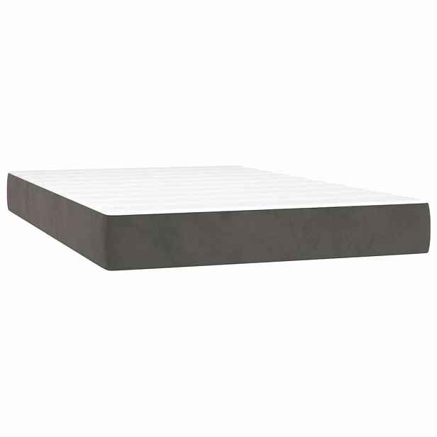 vidaXL Taštičková matrace střední tvrdost tmavě šedá 120 x 200 x 20 cm samet