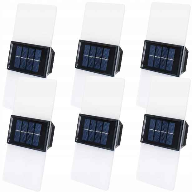 6 x Solární dekorativní zahradní Led lampa Nástěnné svítidlo Osvětlení stěny Fasády