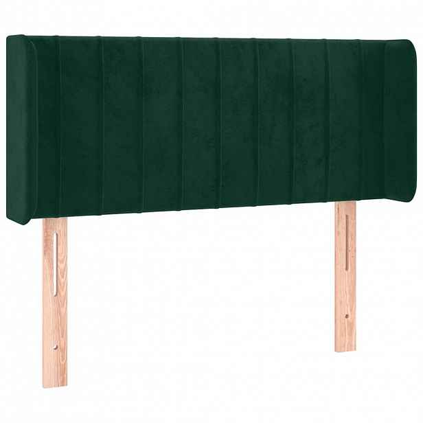 vidaXL Čelo postele typu ušák tmavě zelená 93x16x78/88 cm samet