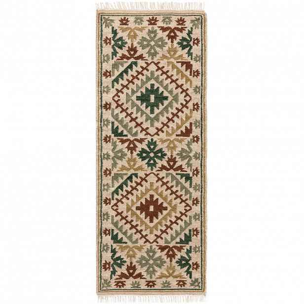benuta RUČNÍ tkaný kilim Zohra Zelená 80x200 cm