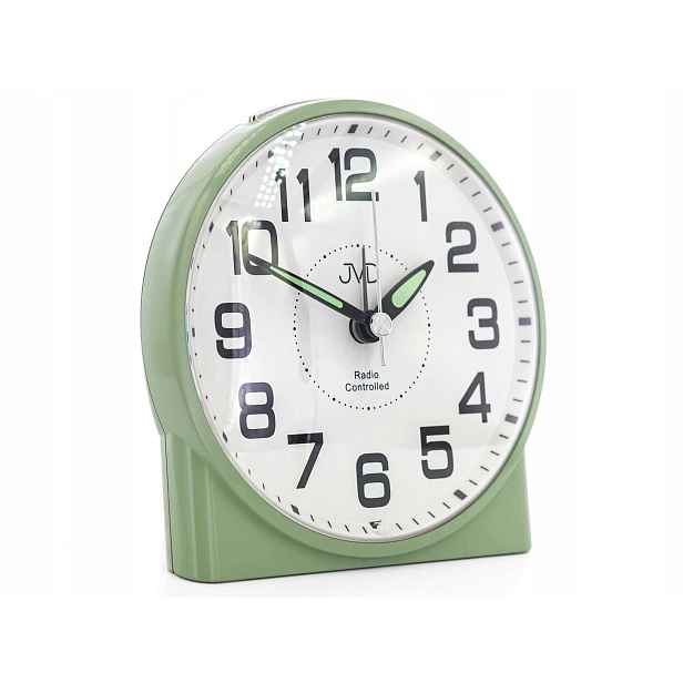 Budík Jvd RB22.2 Zelený Alarm Snooze Podsvícení Řízené Rádiem