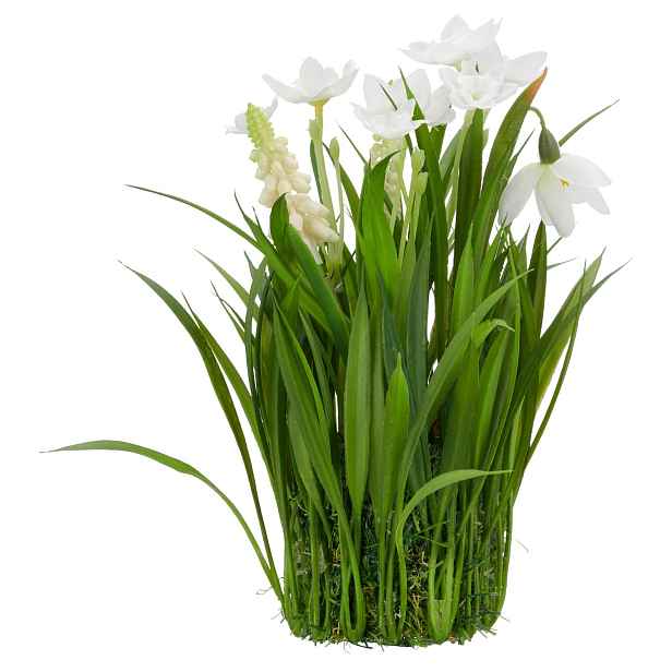 Umělé jarní květiny výška 19 cm Gasper - bílá