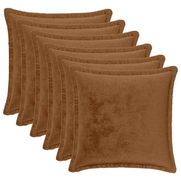 vidaXL Odhazovací polštář 6 ks HOUTEN Světle hnědá 35 x 35 cm Flanel