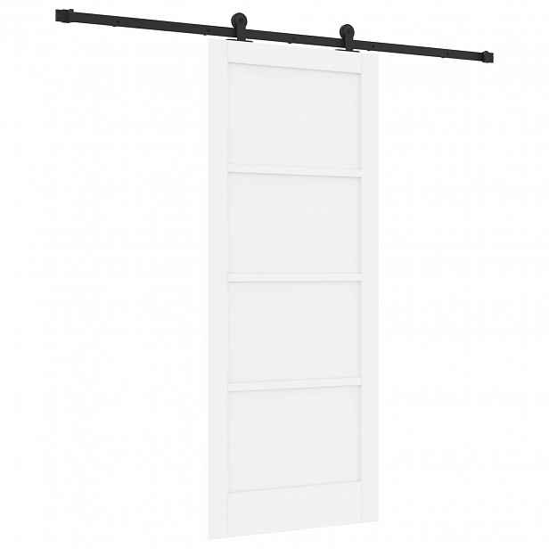 vidaXL Posuvné dveře ORKDAL 83 x 202 cm Masivní borovicové dřevo Bílá