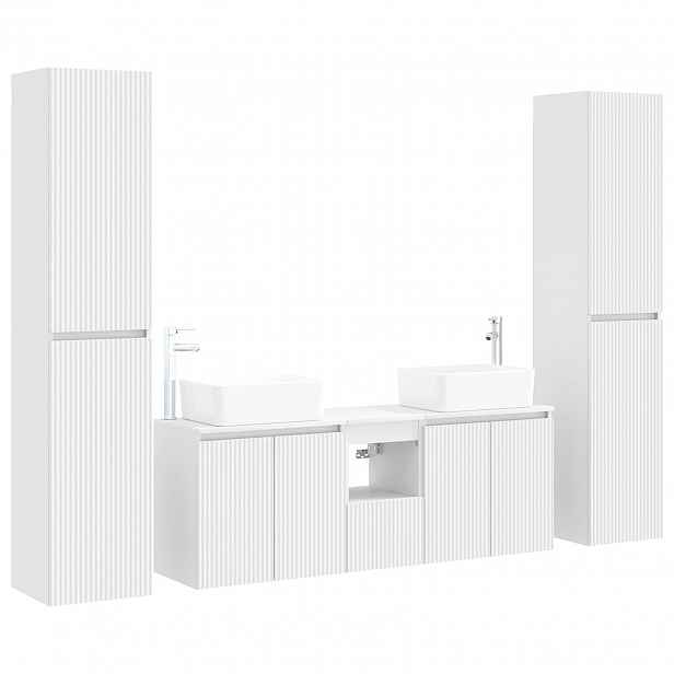 vidaXL Sada koupelnového nábytku 5 ks Bílá 33 x 34,5 x 160 cm
