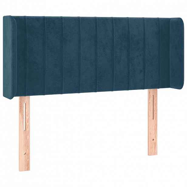 vidaXL Čelo postele typu ušák tmavě modrá 93x16x78/88 cm samet