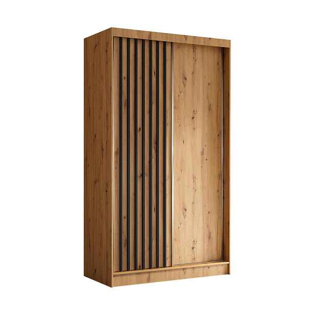 MASSENO ŠATNÍ SKŘÍŇ S POSUVNÝMI DVEŘMI LAMELLO, 120/216/61 cm 2dveřová, dub Artisan