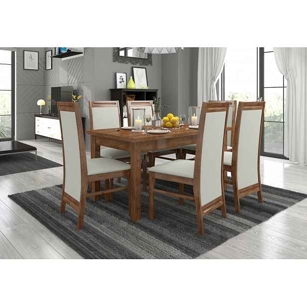Rozkládací jídelní stůl 140(180)x80 cm CADLA 3 - dub lefkas