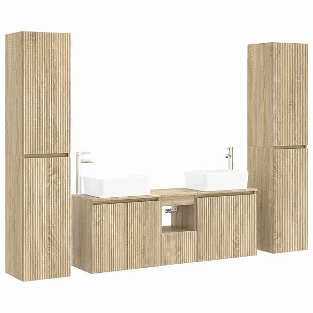 vidaXL Sada koupelnového nábytku 5 ks Dub sonoma 33 x 34,5 x 160 cm