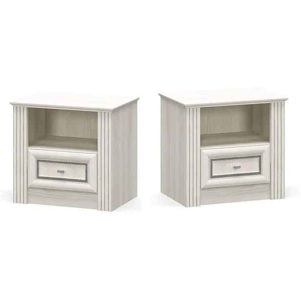 Casarredo Set 2 kusů nočních stolků BRISTOL NEW II jasan sněhový