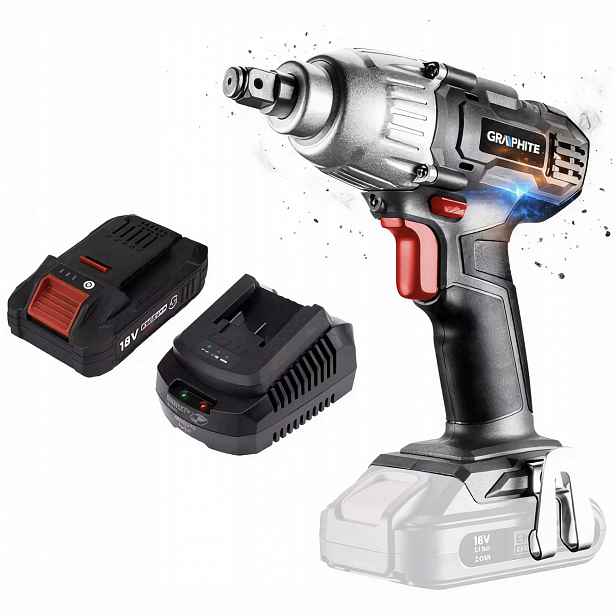 Graphite Rázový Klíč Akumulátor 4AH Energy 18V 1/2 58G018 Sada Napájecích Zdrojů