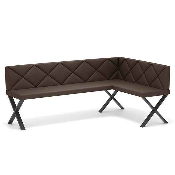 Idohome ROHOVÁ LAVICE VERO X pravá ekokůže prošívaná, 128/168 cm, hnědá