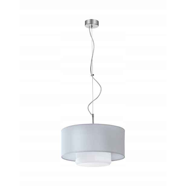 Závěsná stříbrná lampa Jupiter Aveo 1xE27 15W s chromovaným skleněným stínidlem
