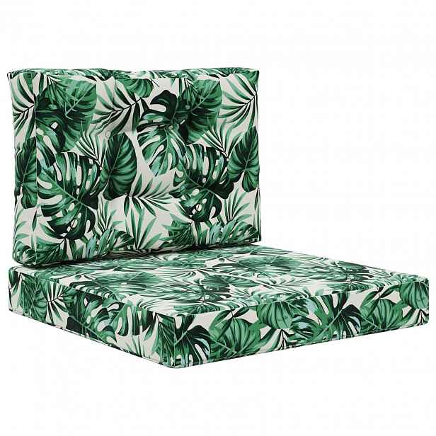 vidaXL Venkovní polštář na pohovku Polyester Vzor listů 60 x 60 cm