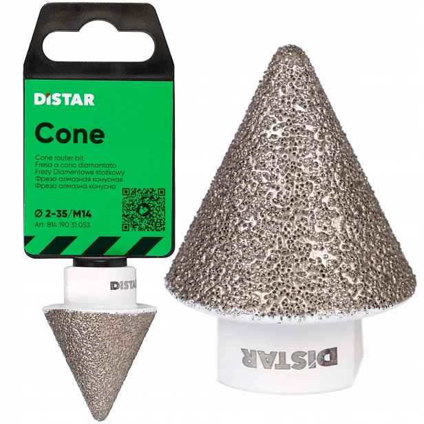 Diamantová fréza kuželová Distar Cone 2-35 M14 pro gres, rozšiřování otvorů