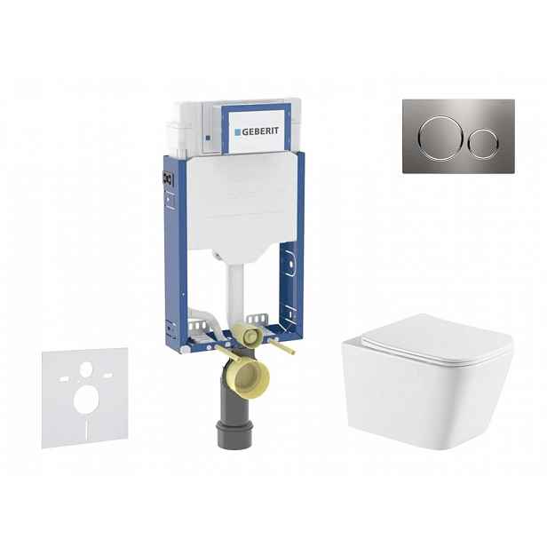 Geberit Kombifix - Set předstěnové instalace, klozetu Arkas I a sedátka softclose, tlačítko Sigma20, nerez SANI15CA6112