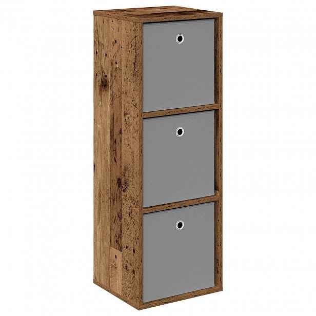 vidaXL Servírovací skříň se zásuvkou Staré dřevo 35 x 32 x 99,5 cm