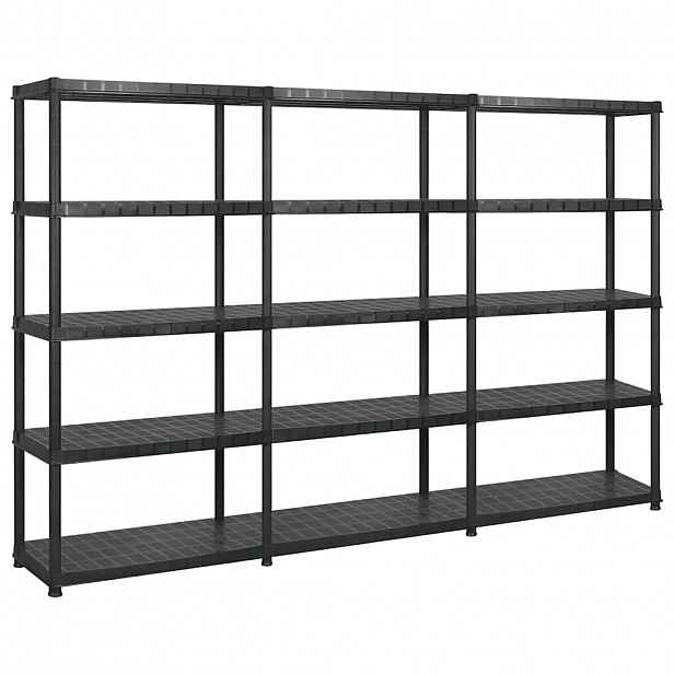 vidaXL Úložný regál 5patrový černý 274,5 x 45,7 x 185 cm plast