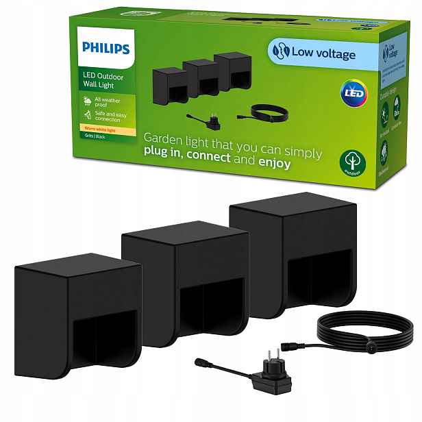 3x Zahradní Led svítidlo Grits GardenLink Venkovní 1,5W 24V IP44 Philips