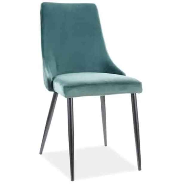Casarredo Jídelní čalouněná židle NOPI velvet zelená/černá mat