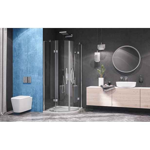 EXTRA S7 90 cm CHROM Sprchová zástěna čtvrtkruhová