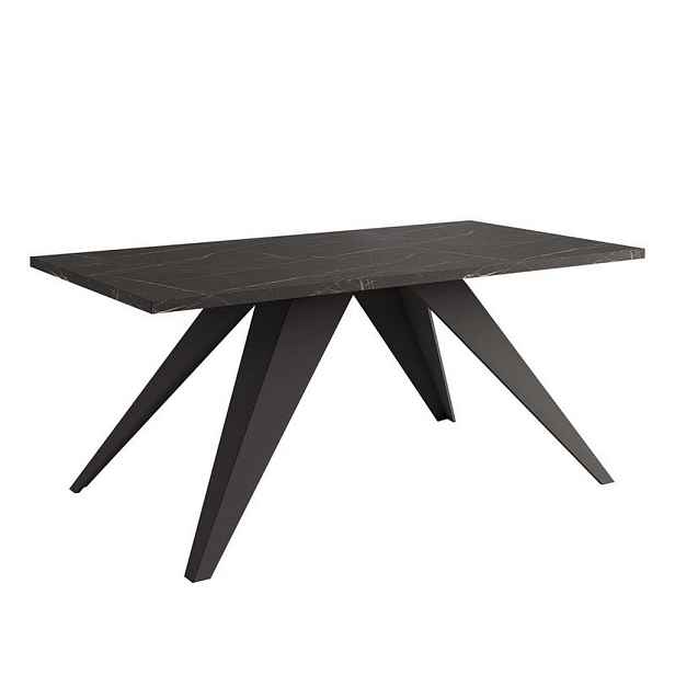 Idohome KONFERENČNÍ STOLEK AIRA 120/60/48 cm obdélníkový, černý / Grigia Pietra (kamenně šedý)