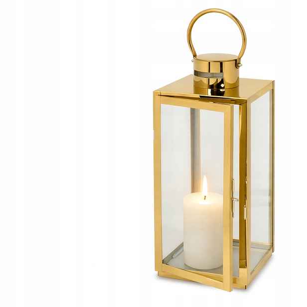 Lucerna Glamour lucerna 63 cm Zlatá hřbitovní svíčka Z Nerezové Oceli