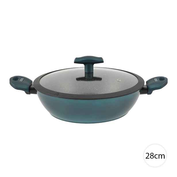 Perfect Home Granitová hluboká pánev na indukci s poklicí 28cm Sea Line, 15555
