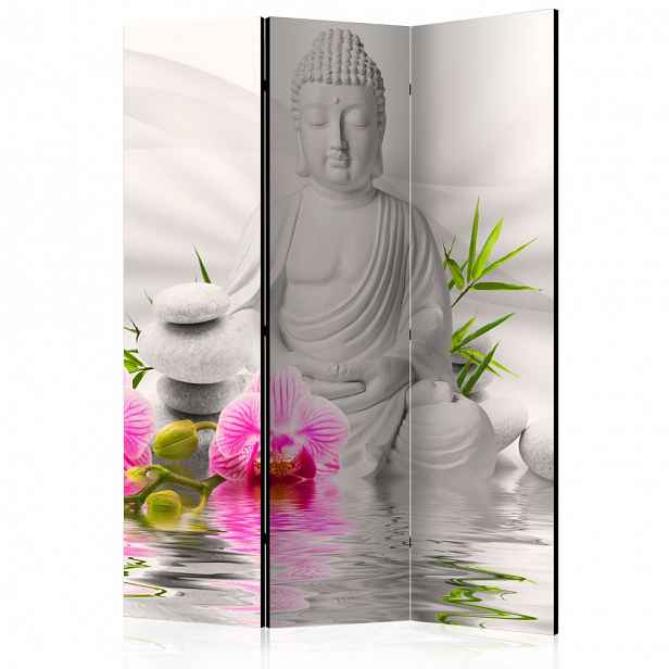 Paraván Buddha and Orchids Dekorhome 135x172 cm (3-dílný)