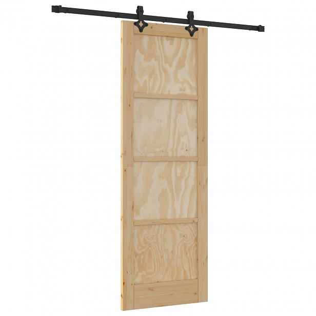 vidaXL Posuvné dveře Přirozená a černá 73,5 x 211 cm