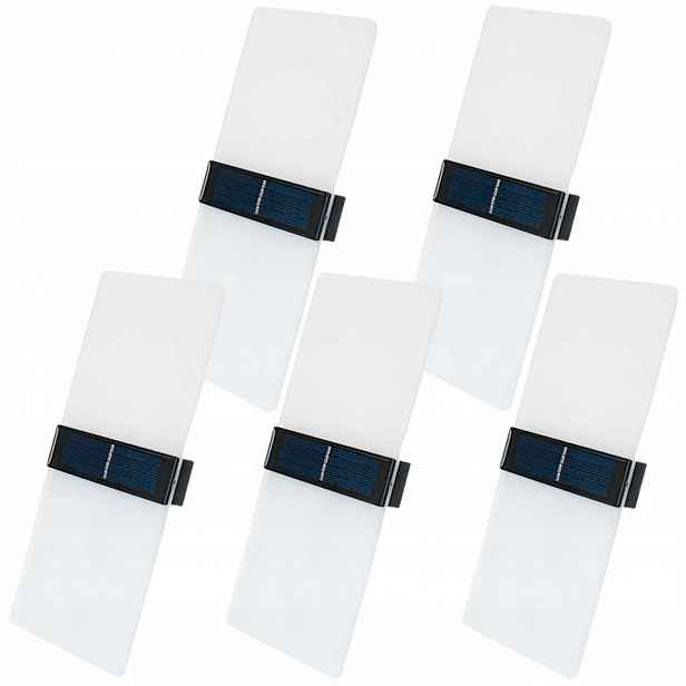 5x Solární nástěnné svítidlo Solární lampa Akryl Led Venkovní senzor soumraku
