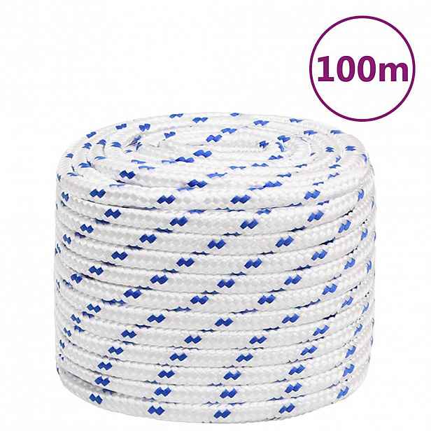 vidaXL Lodní lano bílé 16 mm 100 m polypropylen