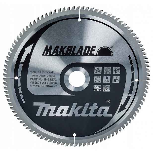 Řezací Kotouč Makblade 260x30mm 100Z Makita B-32873