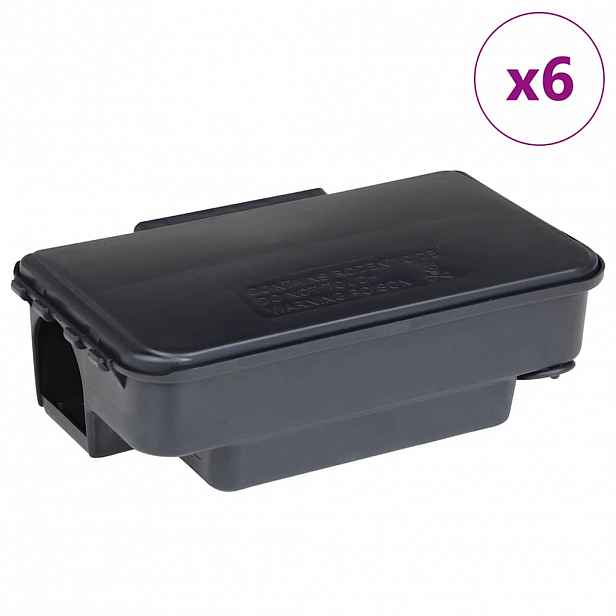 vidaXL pasti na myši 6 ks černé 22x12,5x7,5 cm